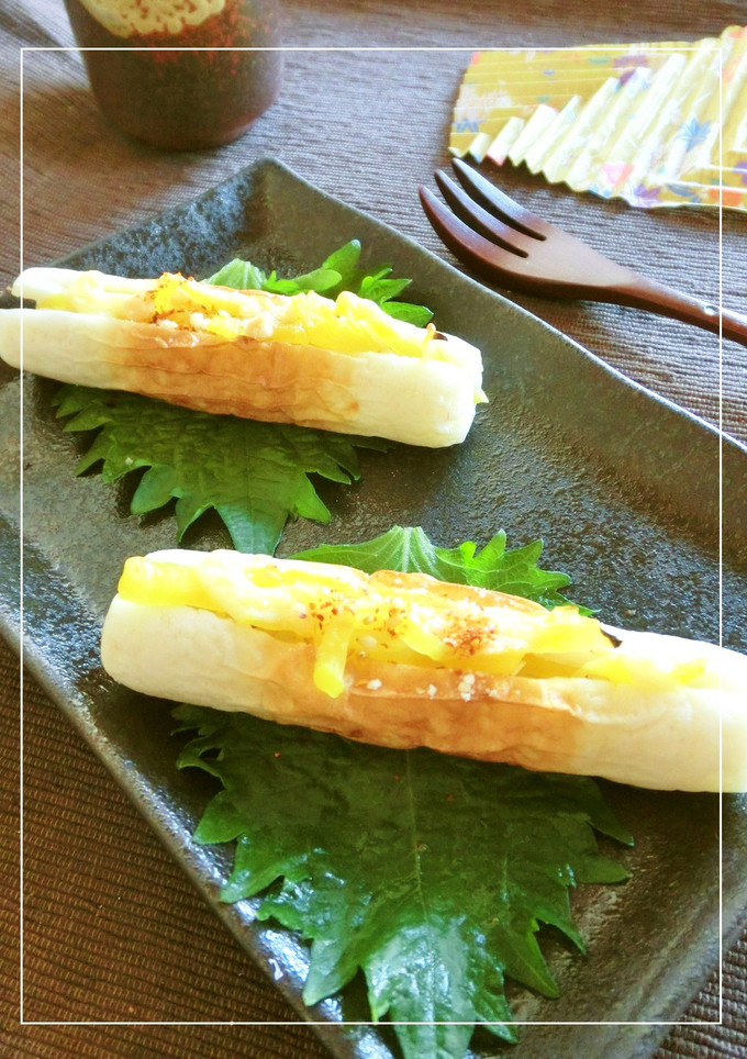 ちくわと沢庵のマヨチー焼き-レシピのメイン写真