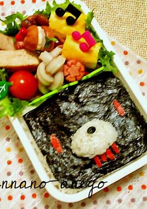 キャラ弁*ペタペタグルーミー海苔弁-レシピのメイン写真