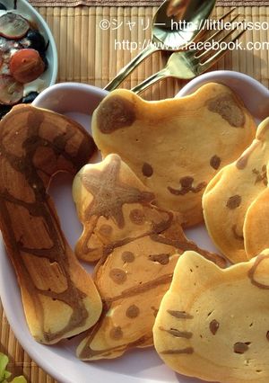 可愛いお絵かきパンケーキ-レシピのメイン写真