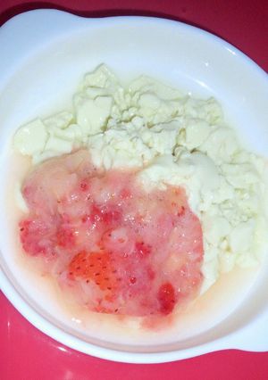 豆腐のパンナコッタ～イチゴソース乗せ～-レシピのメイン写真