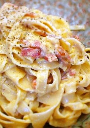 手打ちパスタで濃厚カルボナーラ♪-レシピのメイン写真