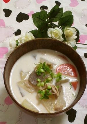 いつかあなたと：ホットミルク仕立豚汁-レシピのメイン写真