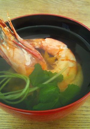 ゆず風味でさっぱり仕上げるエビのお雑煮-レシピのメイン写真
