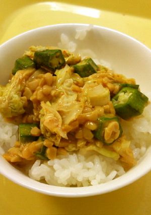 簡単！ねばねばキムチ丼-レシピのメイン写真