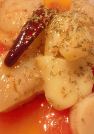 野郎飯流トマトと帆立貝柱の辛いアヒージョ-レシピのメイン写真