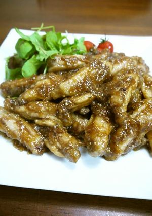 手羽中の甘辛ダレ♪白ごま風味♪-レシピのメイン写真
