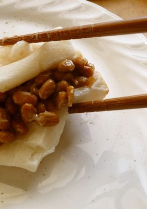お父さん直伝お餅の食べ方～納豆塩餅～-レシピのメイン写真