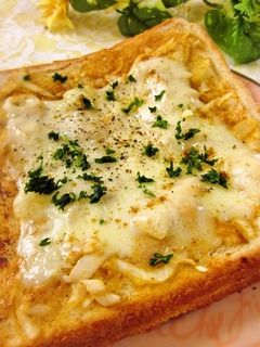 カレー風味の酒かす白葱トースト-レシピのメイン写真