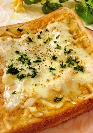 カレー風味の酒かす白葱トースト-レシピのメイン写真
