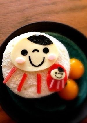 キャラ弁☆お正月にダルマ サンド♡-レシピのメイン写真