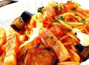 茄子＆ベーコンのモッツァレラトマトパスタ-レシピのメイン写真