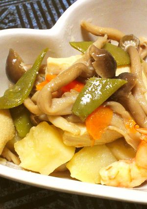 ジューシーな高野豆腐と海老の煮物♬-レシピのメイン写真
