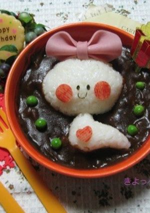 簡単白ヘビさんデコカレー☆-レシピのメイン写真