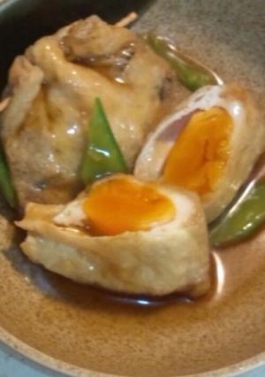 たまごin油揚げの煮もの-レシピのメイン写真