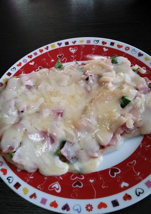 4年生の娘手作り餅ピザ-レシピのメイン写真