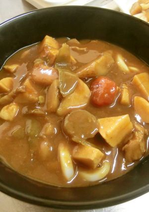 煮しめでカレーうどん-レシピのメイン写真