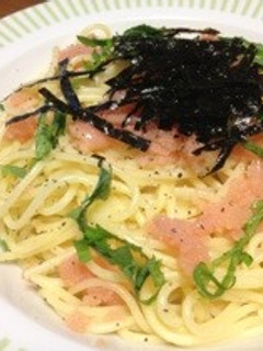 焦がしバターと大葉香るたらこスパ-レシピのメイン写真