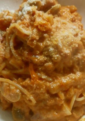 本格！パンチェッタのトマトクリームパスタ-レシピのメイン写真