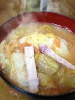 トマト&味噌の変わり雑煮-レシピのメイン写真