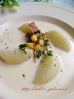 かぶとベーコンのミルクスープ-レシピのメイン写真
