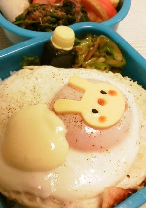 キャラ弁☆ベーコンエッグ弁当-レシピのメイン写真