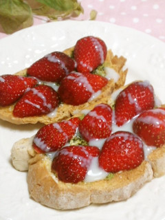 *苺と抹茶no和スイーツトースト*-レシピのメイン写真