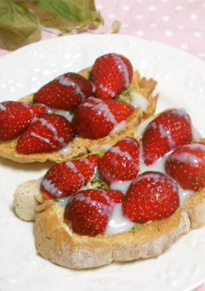 *苺と抹茶no和スイーツトースト*-レシピのメイン写真