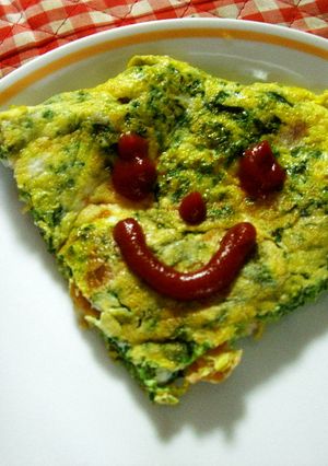 ほうれん草を食べて欲しい時のオムレツ♪-レシピのメイン写真