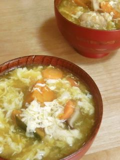 *かぼちゃと鶏団子の卵とじすーぷ*-レシピのメイン写真