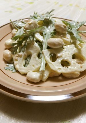 れんこんと大豆の味噌マヨサラダ-レシピのメイン写真