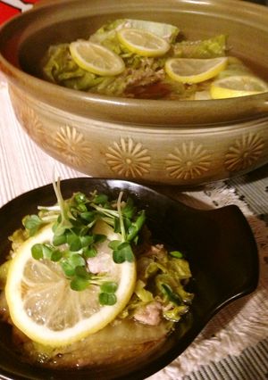 白菜豚ミルフィーユ鍋でレモン仕上げ！-レシピのメイン写真