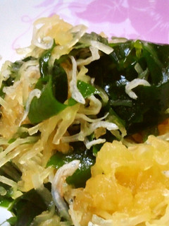味ポンで酢の物☆素麺南瓜とジャコ・ワカメ-レシピのメイン写真