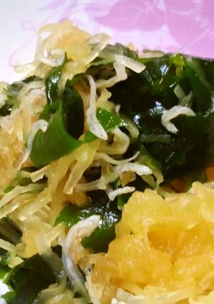 味ポンで酢の物☆素麺南瓜とジャコ・ワカメ-レシピのメイン写真