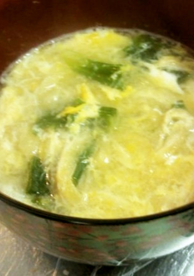 簡単♪長ネギと油揚げの卵とじ汁物☆-レシピのメイン写真