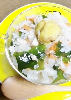 栗とわかめ入りの、七草粥変わり粥-レシピのメイン写真