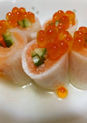 スモークサーモンの大根巻き♪-レシピのメイン写真
