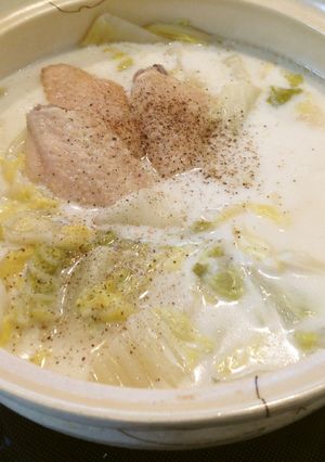 白菜と手羽中ミルク煮-レシピのメイン写真