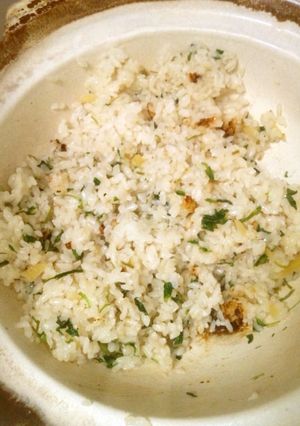 土鍋で青菜(葉菜類)の混ぜご飯-レシピのメイン写真