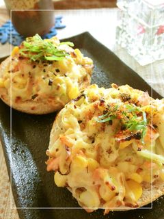 鮭フレ×白葱×コーンのレモン風味トースト-レシピのメイン写真