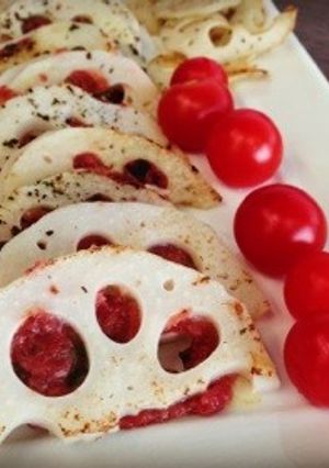 レンコン☆梅シソはさみ焼き-レシピのメイン写真