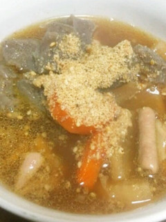 圧力鍋で♪簡単スタミナ醤油もつ煮込み-レシピのメイン写真