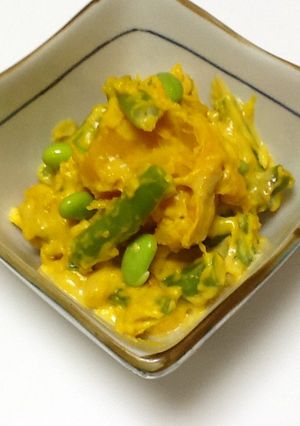 カボチャといんげんのごまマヨサラダ-レシピのメイン写真