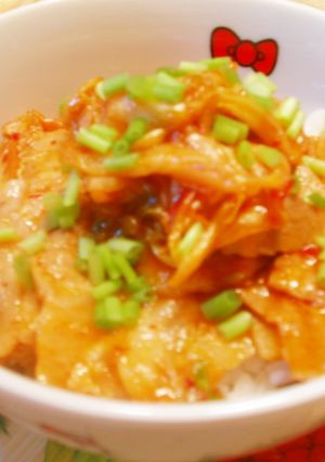 超簡単！豚キムチ丼-レシピのメイン写真