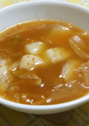 キムチとお餅で美味しいおでんだしのスープ-レシピのメイン写真