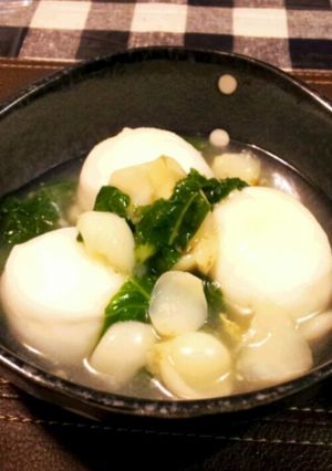 はんぺん煮・ゆり根と菜の花餡かけ-レシピのメイン写真