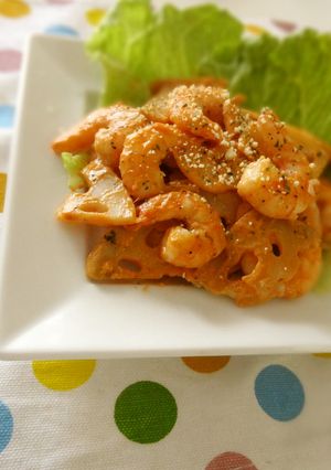 海老と蓮根のオーロラサラダ-レシピのメイン写真