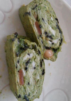 ひじきの煮物リメイク！ホウレン草入卵焼き-レシピのメイン写真
