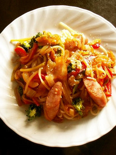 饂飩屋さんが作ったパスタでナポリタン!-レシピのメイン写真