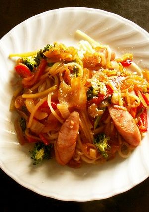 饂飩屋さんが作ったパスタでナポリタン！-レシピのメイン写真