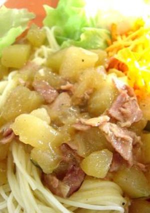 ハムとズッキーニのバター醤油スパゲッティー-レシピのメイン写真